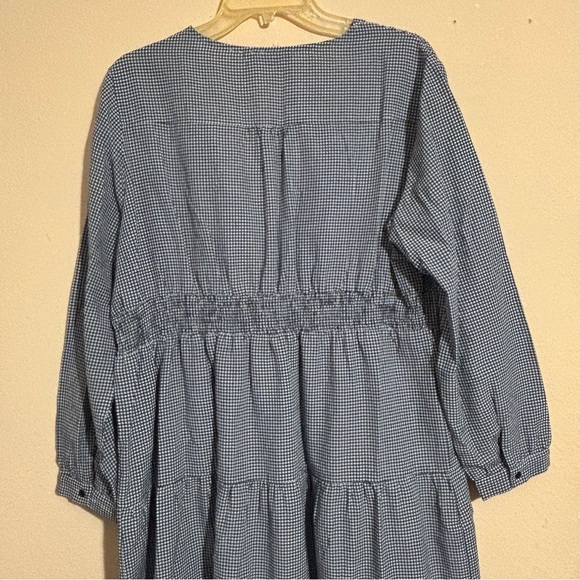 Simplee Plus Checkered Pullover Pleated Dress black / white plus size 2XL - Picture 6 of 12